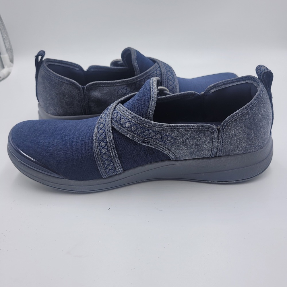 Bzees Navy Blue Slip-On Sneakers with Buckle Detail - Picture 2 of 10